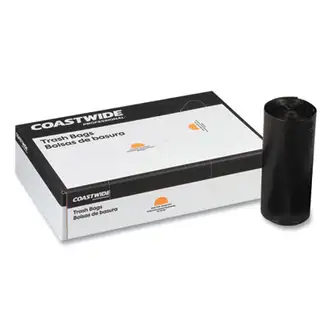 High-Density Can Liners, 12 to 16 gal, 7.87 mic, 24" x 33", Black, 50 Bags/Roll, 20 Rolls/Carton