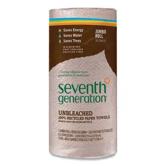 Natural Unbleached 100% Recycled Paper Kitchen Towel Rolls, 2-Ply, 11 x 9, 120 Sheets/Roll