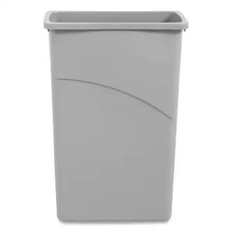 Slim Waste Container, 23 gal, Plastic, Gray