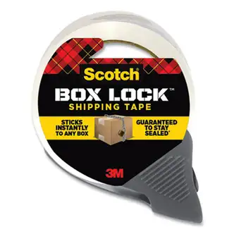 Box Lock Shipping Packaging Tape with Refillable Dispenser, 3" Core, 1.88" x 54.6 yds, Clear