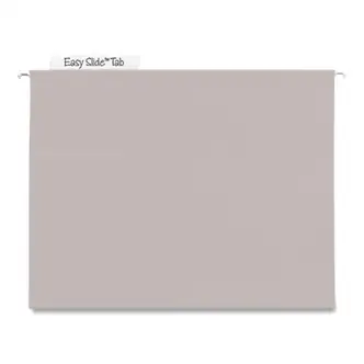 TUFF Extra Capacity Hanging File Folders with Easy Slide Tabs, 4" Capacity, Letter, 1/3-Cut Tabs, Steel Gray, 18/Box