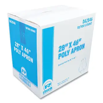 Poly Apron, 28 x 46,  One Size Fits All, White, 100/Pack, 10 Packs/Carton