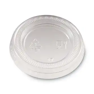 Plastic Portion Cup Lid, Fits 1 oz Portion Cups, Clear, 4,800/Carton