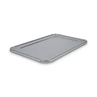 Aluminum Steam Table Pan Lids, Fits Full-Size Pan, Deep,12.88 x 20.81 x 0.63, 50/Carton