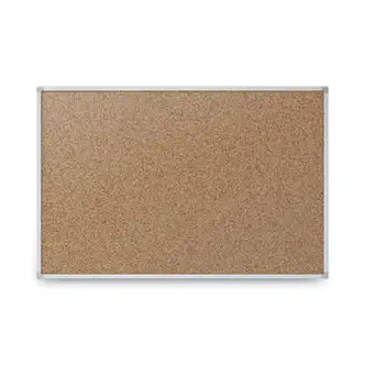 Economy Cork Board with Aluminum Frame, 24 x 18, Tan Surface, Silver Aluminum Frame