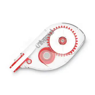 Side-Application Correction Tape, Non-Refillable, Transparent Gray/Red Applicator,  0.2" x 393", 10/Pack