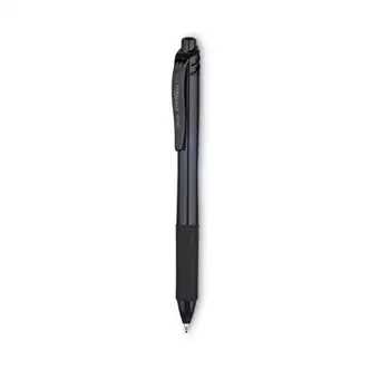 EnerGel-X Gel Pen, Retractable, Bold 1 mm, Black Ink, Smoke/Black Barrel, Dozen