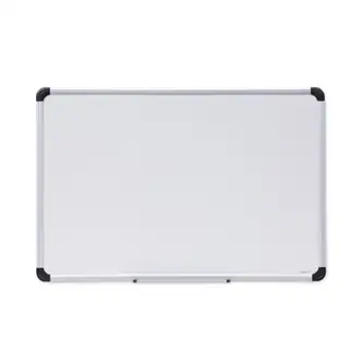 Deluxe Porcelain Magnetic Dry Erase Board, 36 x 24, White Surface, Silver/Black Aluminum Frame