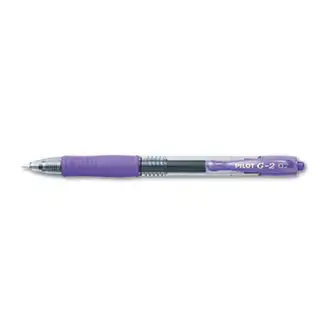 G2 Premium Gel Pen, Retractable, Fine 0.7 mm, Purple Ink, Smoke/Purple Barrel, Dozen