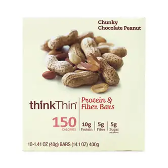High Protein Bars, Chunky Chocolate Peanut, 1.41 oz Bar, 10 Bars/Carton, Ships in 1-3 Business Days