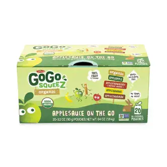 Fruit On The Go, Variety Applesauce, 3.2 oz Pouch, 20/Carton, Ships in 1-3 Business Days