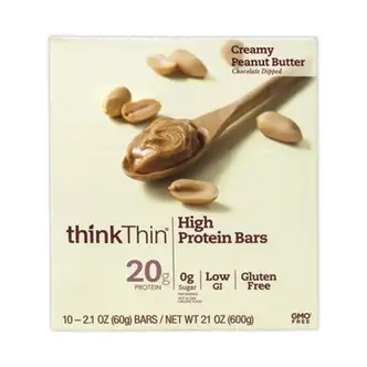 High Protein Bars, Creamy Peanut Butter, 2.1 oz Bar, 10 Bars/Carton, Ships in 1-3 Business Days