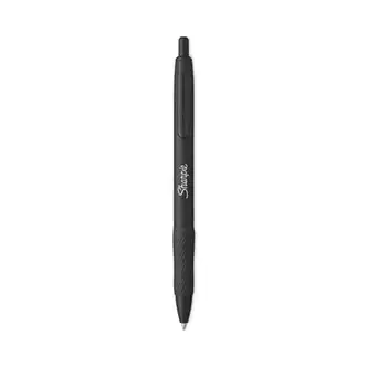 S-Gel Premium Metal Barrel Gel Pen, Retractable, Medium 0.7 mm, Black Ink, Black Barrel, Dozen