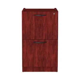 Alera Valencia Series Full Pedestal File, Left or Right, 2 Legal/Letter-Size File Drawers, Mahogany, 15.63" x 20.5" x 28.5"