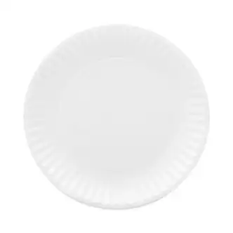 Coated Paper Plates, 9" dia, White, 100/Pack, 12 Packs/Carton