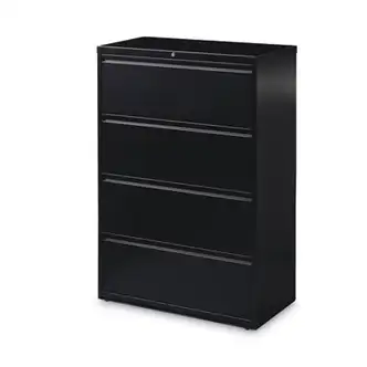 Lateral File Cabinet, 4 Letter/Legal/A4-Size File Drawers, Black, 36 x 18.62 x 52.5
