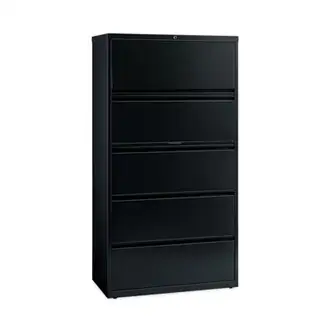 Lateral File Cabinet, 5 Letter/Legal/A4-Size File Drawers, Black, 36 x 18.62 x 67.62