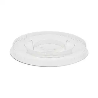 Plastic Portion Cup Lid, Fits 0.5 oz to 1 oz Cups, Clear, 100/Sleeve, 25 Sleeves/Carton