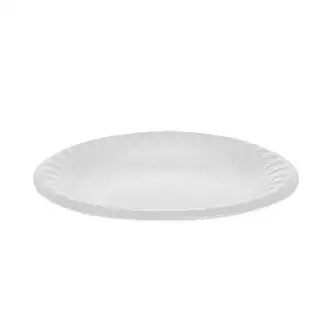 Placesetter Satin Non-Laminated Foam Dinnerware, Plate, 6" dia, White, 1,000/Carton
