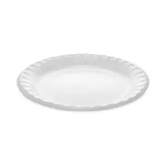 Placesetter Deluxe Laminated Foam Dinnerware, Plate, 8.88" dia, White, 500/Carton
