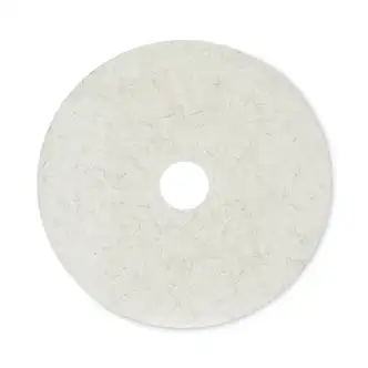 Natural Burnishing Floor Pads, 20" Diameter, White, 5/Carton