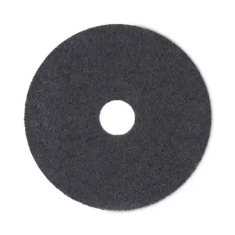 High Performance Stripping Floor Pads, 17" Diameter, Black, 5/Carton