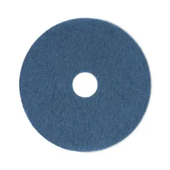 Scrubbing Floor Pads, 17" Diameter, Blue, 5/Carton