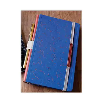Core Collection Embroidered Canvas Layflat Hardbound Journal, Constellation, College Rule, Blue/Red/Orange, (96) 8 x 5 Sheets