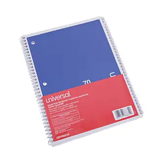 Wirebound Notebook, 1-Subject, Quadrille Rule (4 sq/in), Assorted Cover Colors, (70) 10.5 x 8 Sheets, 4/Pack