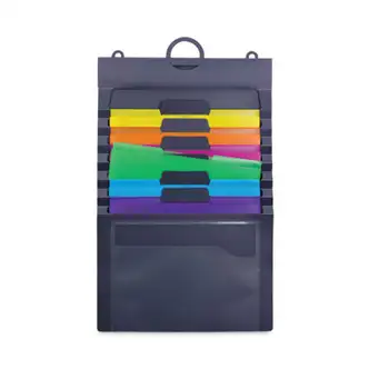 Cascading Wall Organizer, 6 Sections, Letter Size, 14.25 x 24.25, Gray, Neon Green, Neon Orange, Neon Pink, Purple, Yellow