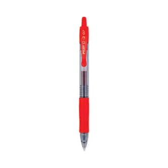 G2 Premium Gel Pen, Retractable, Fine 0.7 mm, Red Ink, Smoke/Red Barrel, Dozen
