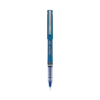 Precise V7 Roller Ball Pen, Stick, Fine 0.7 mm, Blue Ink, Blue/Clear Barrel, Dozen