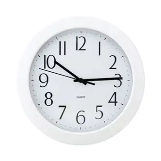 Whisper Quiet Clock, 12" Overall Diameter, White Case, 1 AA (sold separately)