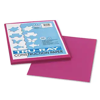 Tru-Ray Construction Paper, 76 lb Text Weight, 9 x 12, Magenta, 50/Pack