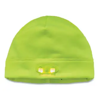 N-Ferno 6804 Skull Cap Winter Hat with LED Lights, One Size Fits Mosts, Lime, Ships in 1-3 Business Days