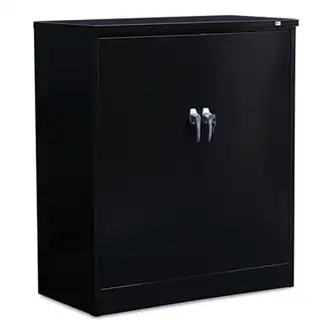 Assembled 42" High Heavy-Duty Welded Storage Cabinet, Two Adjustable Shelves, 36w x 18d, Black