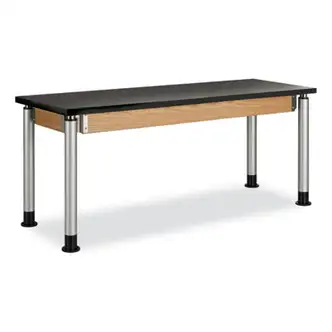Adjustable-Height Table, Rectangular, 72w x 24d x 42h, Black
