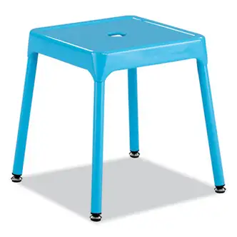 Steel Guest Stool, Backless, Supports Up to 275 lb, 15" to 15.5" Seat Height, Baby BlueSeat/Base, Ships in 1-3 Business Days