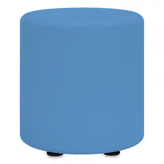 Learn Cylinder Vinyl Ottoman, 15" dia x 18"h, Baby Blue, Ships in 1-3 Business Days