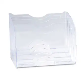 Optimizers Multifunctional Two-Way Organizer, 5 Sections, Letter Size Files, 8.75" x 10.38" x 13.63", Clear