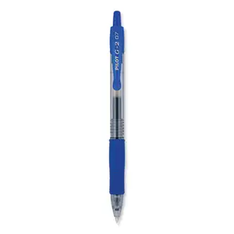 G2 Premium Gel Pen, Retractable, Fine 0.7 mm, Blue Ink, Smoke/Blue Barrel, 2/Pack