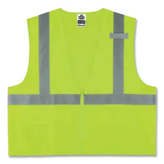 GloWear 8225Z Class 2 Standard Solid Vest, Polyester, Lime, Small/Medium