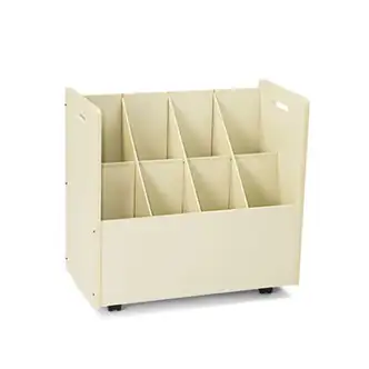 Laminate Mobile Roll Files, 8 Compartments, 30.13w x 15.75d x 29.25h, Putty, Ships in 1-3 Business Days