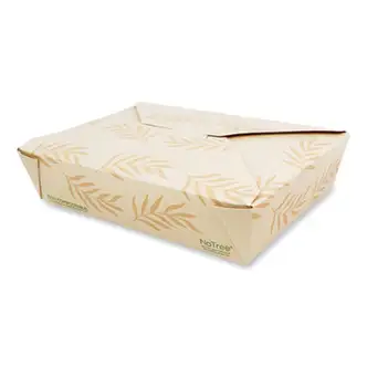 No Tree Folded Takeout Containers, 50 oz, 6.2 x 8.5 x 1.85, Natural, Sugarcane, 200/Carton