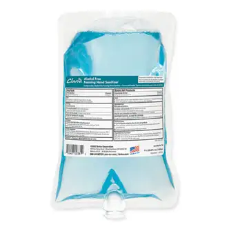 Clario Alcohol Free Foaming Hand Sanitizer, 1,000 mL Bag, Fresh, 6/Carton