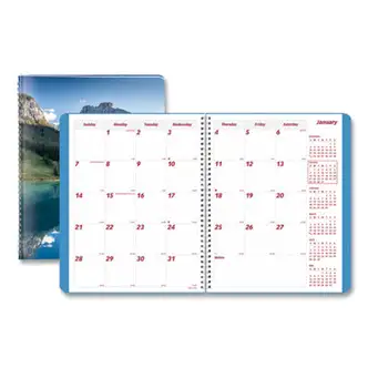 Mountains 14-Month Planner, Mountains Photography, 11 x 8.5, Blue/Green Cover, 14-Month (Dec to Jan): 2023 to 2025