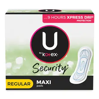 U by Kotex Security Regular Maxi Pads, Unscented, 48/Pack