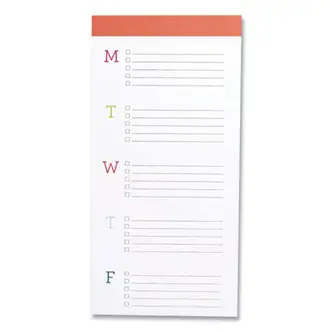 The Big Ta-Do Notepad, List-Management Format, Papaya Headband, 52 White/Multicolor 7 x 14 Sheets