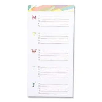 The Big Ta-Do Notepad, List-Management Format, Multicolor Paint-Streak Headband, 52 White/Multicolor 7 x 14 Sheets