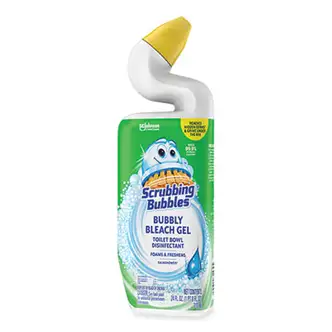 Bubbly Bleach Gel Disinfecting Toilet Bowl Cleaner, Rainshower Scent, 24 oz Bottle